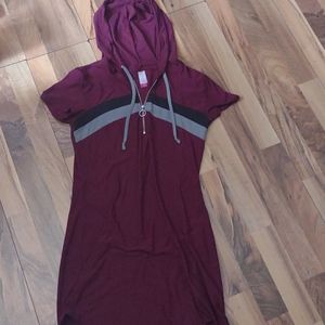 Redwine ,black and gray striped dress